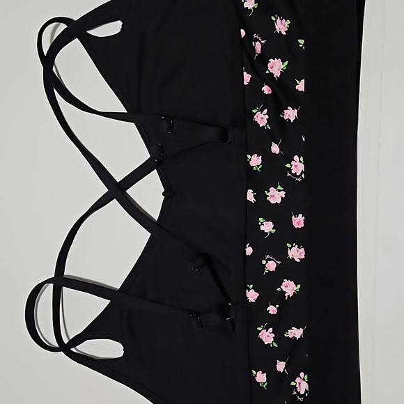 Pink Active Lightly Lined Pull Over Floral Sports Bra Size L-DD  #W-775 - Picture 3 of 9